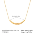 Gold vintage style stainless steel necklace with size specs on a white background - Gold (YYN025163-G)
