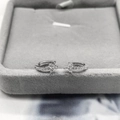 Elegant S925 sterling silver flower earrings with zircon stones on a velvet display box - Platinum White Zirconia