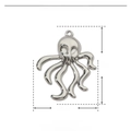 Polished stainless steel octopus charm details with dimensions 38mm height and 31mm width - Octopus Shape-YE792-1