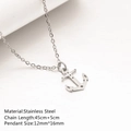 Collier pendentif ancre en acier inoxydable avec chaîne de 45+5cm fini argent poli - Ancre / Argent