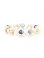 Close-up of beaded bracelet featuring multi-color natural stones with matte finish - 2188 Amazonite