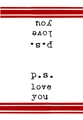 Absorbent Valentine's dish towel with P.S. Love You minimalist art print design - p.s. love you Art Design(MB1-26)