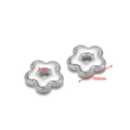 Silver stainless steel 16mm hexagon flower pendant spacer bead for DIY jewelry - 16mm Hydraulic Flower / Steel