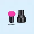 Rose red mushroom head makeup sponge brush with black handle and protective cover - Handle + Storage Box / Rose Red