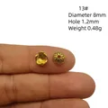 Perles rétro dorées de 8 mm avec motif floral pour bijoux DIY et accessoires cheveux - Fleur à Relief à Cinq Pétales (13#)