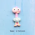 Patch in resina struzzo cartoon per fai-da-te e accessori per capelli da 1.7x4.2cm - Sig.na Fenicottero