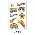 Tatouages temporaires arc-en-ciel et étoiles à paillettes pour enfants modèle JX-83 - JX-83