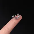 Silver 20G stainless steel cartilage stud earring with cubic zirconia crown detail - Crown Shape Style (321-6#S)