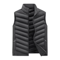 Chaleco acolchado negro para hombre con cuello alto y diseño acolchado diagonal - 2XL / Gris