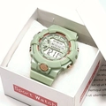 Digital sport watch for teens in matcha green with water-resistant resin case and display box - Green