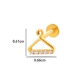 Boucle d'oreille cintre en titane doré avec zircons, dimensions 0.61cm de haut et 0.66cm - 1# Style Cintre Doré