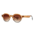 Gafas de sol retro con montura de carey poligonal y cristales degradados en marrón - Montura Naranja Lentes Marrones