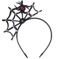 Detail of Halloween spider web headband with red gemstone and sparkling glitter accents - Jeweled Spider Web *