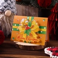 3D Merry Christmas greeting card in vibrant orange with bow and holly illustrations - Christmas Bow