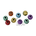 Detailed view of colorful basketball-shaped acrylic beads with dimensions 10.8x10.6mm - Colorful Basketball