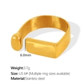 Minimalist 18k gold plated stainless steel open ring with unique geometric ends - Gold Style (US 7# Adjustable) / US 7#