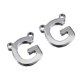 Pendentif lettre G argentée polie avec doubles anneaux pour création de bijoux DIY - Couleur Acier-Lettre G / Ensemble de 20 Pièces