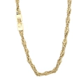 Collana a catena a corda dorata da 6 mm in acciaio inossidabile con chiusura rettangolare - Oro (KN233285-KFC)