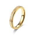Minimalist gold frosted titanium steel ring with sparkling sandblasted finish and polished edge - 4mm Double Step Gold / Size 7