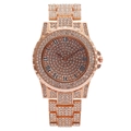 Orologio di lusso da donna in oro rosa con pavé di cristalli e numeri romani - Oro rosa