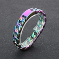 Rainbow plated 15mm Cuban link chain bracelet in polished stainless steel for men - Rainbow Multicolor (KB190323-KJX)