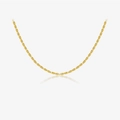 Slim gold twisted rope necklace with a polished finish and elegant metallic texture - 18K Gold-132 (Gold Rope Chain)