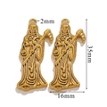 Detailed size view of two 18K gold-plated reaper skull pendants with 35mm height dimensions - Gold-35mm