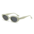 Vintage oval sunglasses for women in creamy green acetate with dark grey lenses - Jelly Green Frame Black Grey Lens