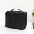 Trousse de toilette noire imperméable de grande capacité avec poignée et fermeture éclair - 21*8*17cm / Noir