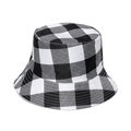 Classic black and white checkered fisherman bucket hat shown at a 45-degree angle view - M / Black