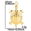 Pendentif tortue de mer dorée en acier inoxydable 18k avec dimensions et poids précis - Pendentif / Doré