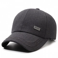 Gorra de béisbol gris marengo con placa metálica de Sport y visera con decoración - Ajustable / Gris