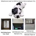 Realistic resin English Bulldog figurine in black and white finish, 15.5cm length dog model - Black and White Cow Pattern Bulldog