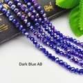 Faceted dark blue AB coated crystal spacer beads for DIY jewelry and crafts making - Size 1 (Approx 2mm) / Dark Blue AB Color