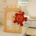 Cute red plush turtle keychain with soft fabric and hexagonal shell pattern texture - Red Style (Style 38) / 10cm