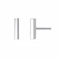 Minimalist silver finish stainless steel rectangular bar stud earrings for women - Bar (YE14815) / 8x2mm / Silver