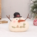 Linnen sneeuwpop pop met geruite hoed en takarmen voor kerstmis decoratie - YH16516B Stijl/Zwart Geruite Hoge Hoed/Wit Lichaam