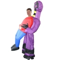 Funny purple monster inflatable costume for adults, perfect for Halloween party performance - The Painted-face Ghost Hugs People / One Size