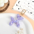 Porte-clés chien ballon holographique violet avec fermoir en métal doré brillant - Violet Irisé