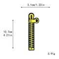Yellow and black zipper embroidered patch for clothes DIY, size 3.1x10.7cm on white background - 11783 (10.7x3.1cm/0.91g)