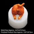 Silicone mold for DIY cat butt shaped candles and soaps with realistic fur texture - Cat Back