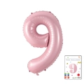 40-inch number 9 matte pink foil balloon in retail card packaging for birthday party - 40-inch Pearlescent Powder 9-piece Paper Card