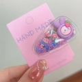 Cute purple rabbit hair clip with colorful liquid sand sequins for girls - Strawberry Rabbit