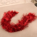 Guirlande de Noël rouge de 180cm avec paillettes flocon pour décoration de sapin - Style Simple / Rouge