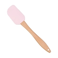 Pink silicone cream spatula with wooden handle for baking and cooking kitchenware - Pink Silicone Style 1