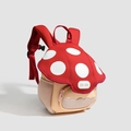 Cute mushroom-shaped kids backpack in red and beige neoprene for kindergarteners - Burgundy