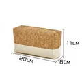 Cork and cotton canvas toiletry bag in natural finish for eco-friendly travel storage - Beige (Medium H6545)