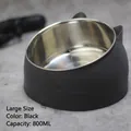 Large black elevated pet bowl 800ml with stainless steel insert and cat ear design - 800ML / Black