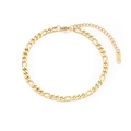 Bracciale a catena Figaro dorata da 5mm con chiusura a moschettone e tag K18 - Bracciale (20+5cm)