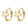 Minimalist gold star hoop earrings with high polish finish for women - Star Design-Gold